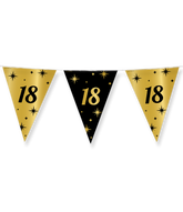 Vlaggenlijn 18 Jaar Goud Zwart 10m